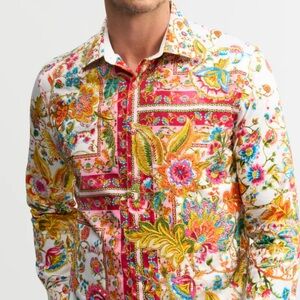 LIMITED EDITION GIVERNY FLOWERS LONG SLEEVE BUTTON DOWN SHIRT ROBERT GRAHAM